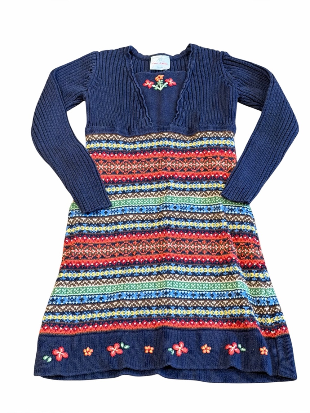 Hanna Andersson, Girl’s Navy Sweater Dress, Size 120 (6x)